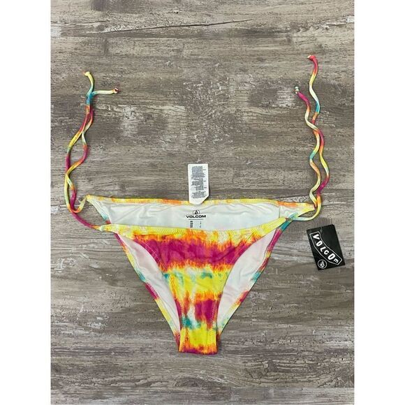 Volcom Sun Tripp Swim Bottom Tie Dye Scream Magenta Women’s Size Large NWT - Picture 1 of 7